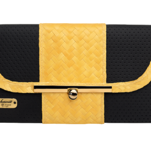 Black Leather & Straw Clutch
