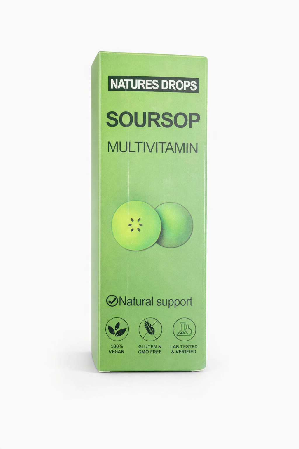 Nature’s Drops Soursop Multivitamin Liquid – 2 fl oz (60 ml), 30 Servings