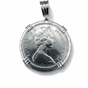 Bahamian Five Dollar Coin Pendant | Solid 925 Sterling Silver