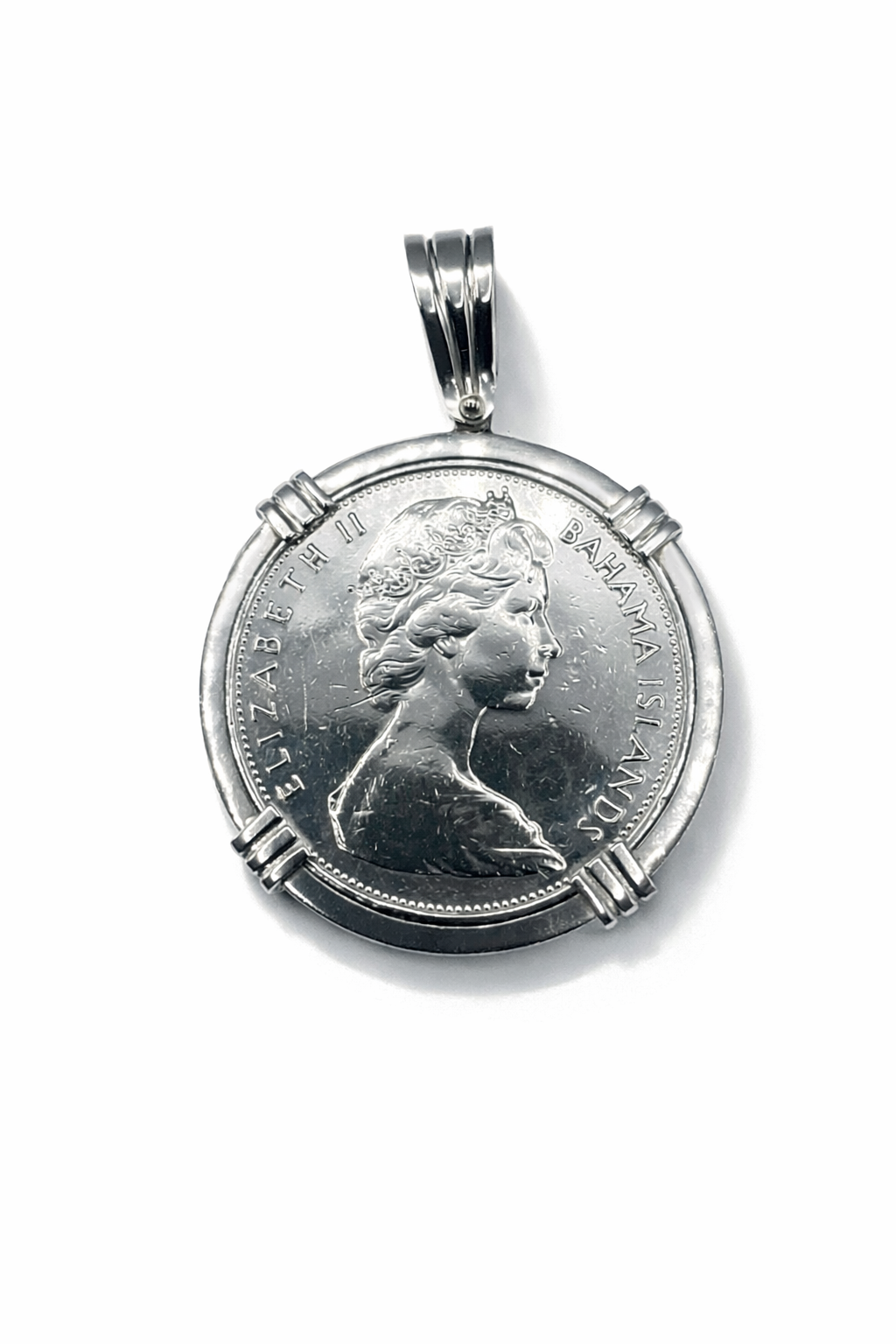 Bahamian Five Dollar Coin Pendant | Solid 925 Sterling Silver